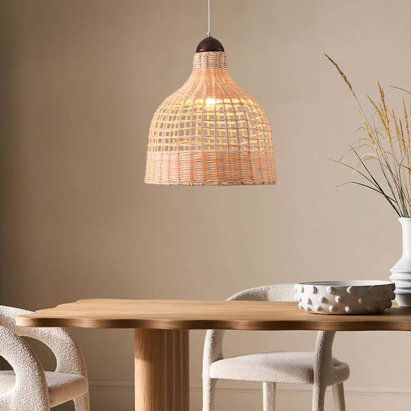 Alfhild Japandi Basket Rattan Pendant Light