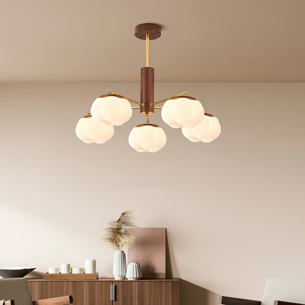 Isabella Vintage LED Cotton Shape Wooden Pendant Light