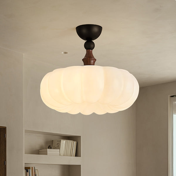 Luna Scandinavian Milk Pumpkin Ceiling Light