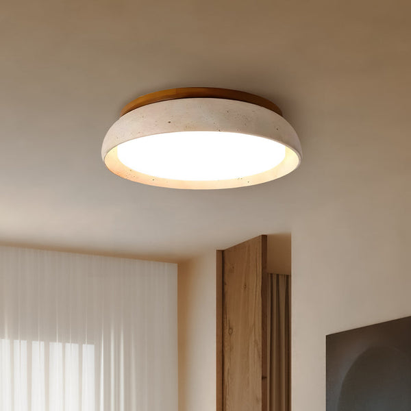 Lureth ‎Minimalist Round Led Travertine Ceiling Light